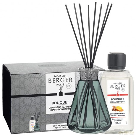 Maison Berger Paris Gift set aroma diffuser Pyramide vintage green + filling Orange and cinnamon 200 ml