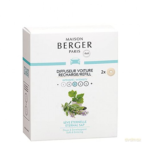 Maison Berger Paris Replacement refill for car diffuser Infinite energy Eternal Sap (Car Diffuser Recharge/Refill) 2 pcs