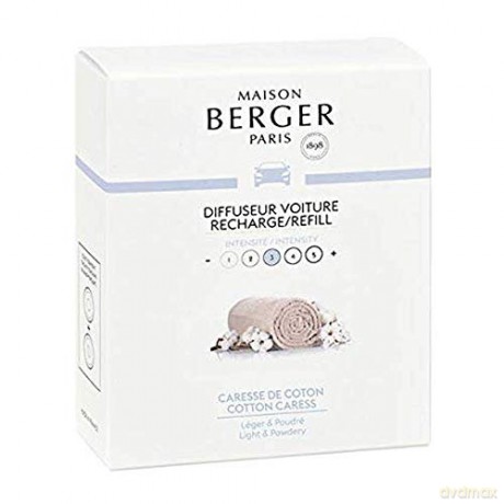 Maison Berger Paris Replacement refill for car diffuser Pure cotton Cotton Care ss (Car Diffuser Recharge/Refill) 2 pcs