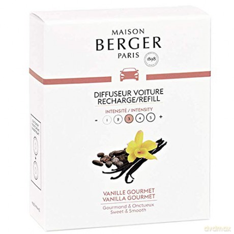 Maison Berger Paris Replacement refill for car diffuser Sweet vanilla Vanilla Gourmet (Car Diffuser Recharge/Refill) 2 pcs