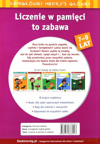 Liczenie W Pamięci To Zabawa 7-9 Lat [KSIĄŻKA]