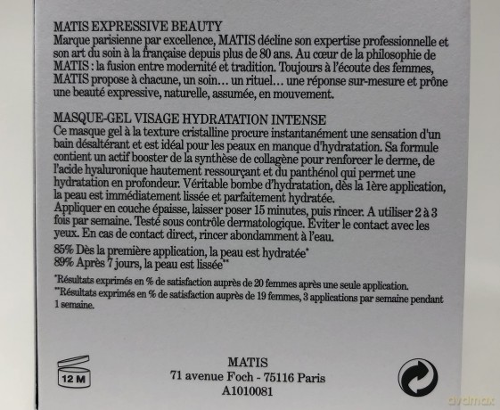 Matis Paris Intensive moisturizing gel mask Réponse Corrective (Hyalu-Flash) 50 ml