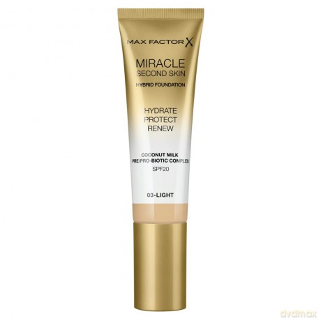Max Factor Miracle Touch Second Skin SPF 20 (Hybrid Foundation) 30 ml - Shade: 03 Light