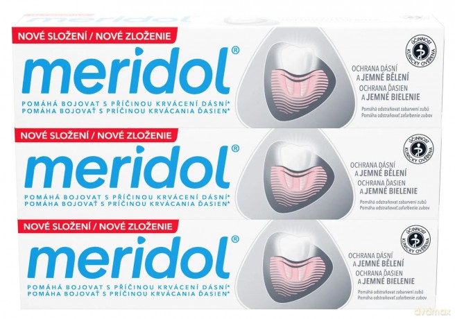 Meridol Toothpaste with whitening effect (Gentle White ) tripack 3 x 75 ml
