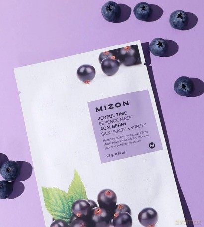 Mizon Canvas 3D mask with Acai Berry for healthy skin and vitality Joyful Time (Essence Mask Acai Berry) 23 g