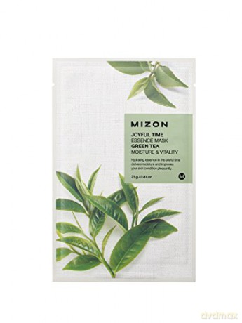 Mizon Joyful Time (Essence Mask Green Tea) Face Mask with Green Tea for Hydration and Vitality