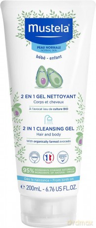 Mustela Baby shower gel for body and hair (2 in 1 Clean sing Gel) 200 ml