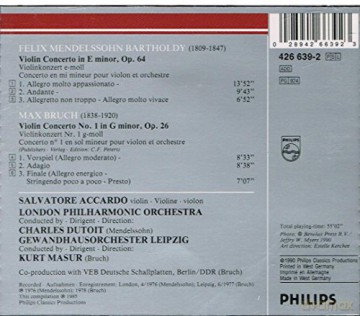 Accardo/Masur/Gol/+: Meba/Bach:Violin-Kzte. [CD]