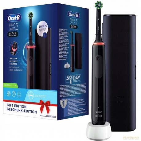 Oral B Electric toothbrush Pro3 3500 Black CrossAction with travel case
