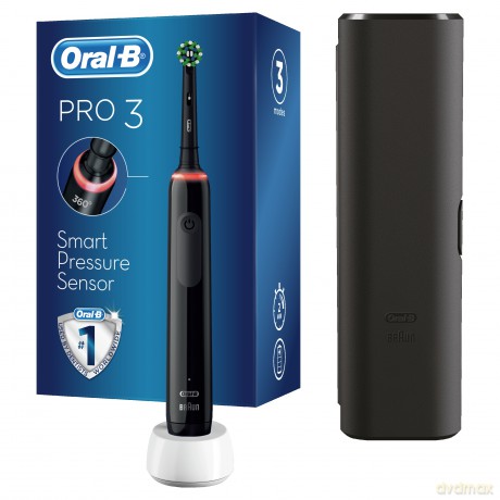 Oral B Electric toothbrush Pro3 3500 Black CrossAction with travel case