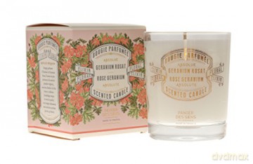 Panier des Sens Decorative scented candle in glass Rose Geranium (Scented Candle) 180 g