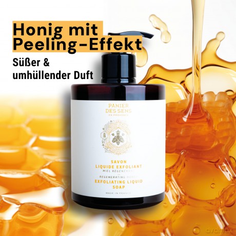Panier des Sens Regenerating Honey liquid soap (Exfoliating Marseille Soap) 500 ml