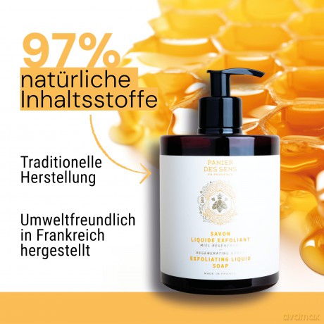Panier des Sens Regenerating Honey liquid soap (Exfoliating Marseille Soap) 500 ml