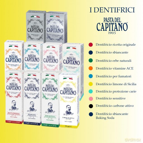 Pasta del Capitano Toothpaste with natural BIO lemon Capitano 1905 75 ml