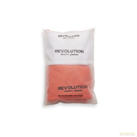 Revolution Haircare Elastic hair turban (Microfibre Hair Wrap) - Variant: Coral/White