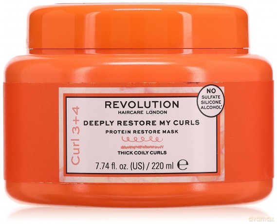 Revolution Haircare Intensive moisturizing mask for curly and wavy hair Deeply Restore My Curl s (Protein Restore Mask) 220 ml