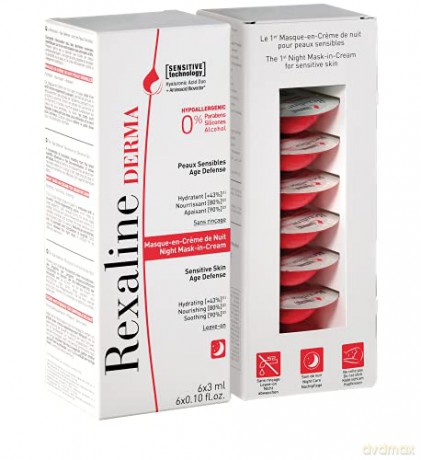 Rexaline Night cream mask for sensitive skin Derma Night Mask-in-Cream 6 x 3 ml