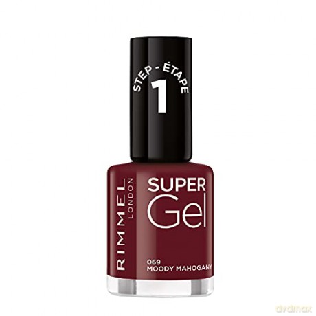 Rimmel Gel nail polish Super Gel 12 ml - Shade: 069 Moody Mahaogany