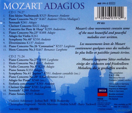 Adagios/Various: Mozart Adagios [2CD]