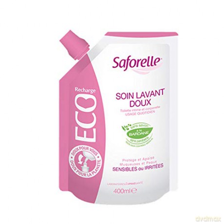 Saforelle Gentle cleansing gel (refill) Eco pack 400 ml