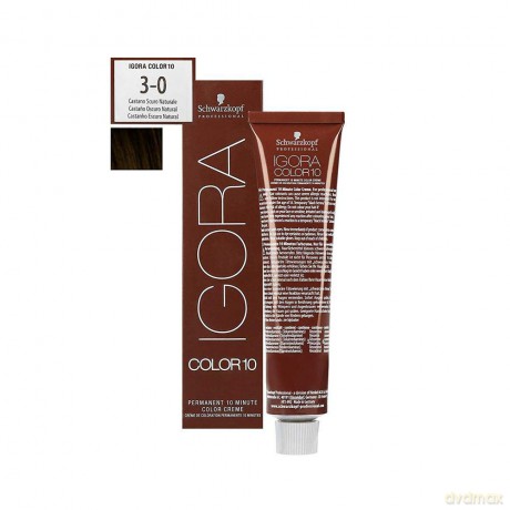 Schwarzkopf Professional 10-minute permanent hair color Igora Color 10 (Permanent 10 Minute Color Cream) 60 ml - Shade: 3-0