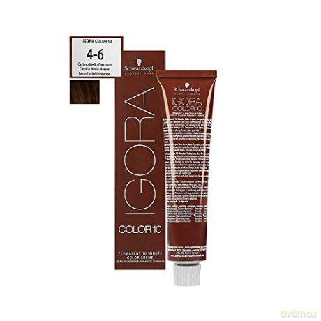 Schwarzkopf Professional 10-minute permanent hair color Igora Color 10 (Permanent 10 Minute Color Cream) 60 ml - Shade: 4-6