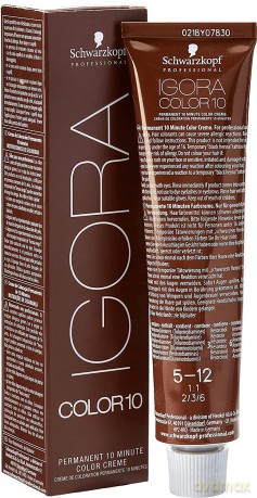 Schwarzkopf Professional 10-minute permanent hair color Igora Color 10 (Permanent 10 Minute Color Cream) 60 ml - Shade: 5-12
