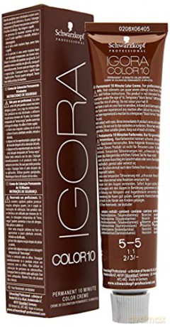 Schwarzkopf Professional 10-minute permanent hair color Igora Color 10 (Permanent 10 Minute Color Cream) 60 ml - Shade: 5-5