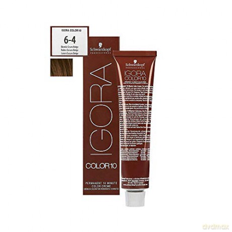 Schwarzkopf Professional 10-minute permanent hair color Igora Color 10 (Permanent 10 Minute Color Cream) 60 ml - Shade: 6-4