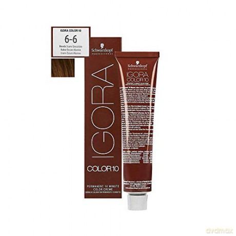 Schwarzkopf Professional 10-minute permanent hair color Igora Color 10 (Permanent 10 Minute Color Cream) 60 ml - Shade: 6-6
