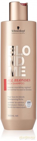 Schwarzkopf Professional Shampoo for normal and strong blonde hair BLONDME All Blonde s (Rich Shampoo) - Volume: 300 ml
