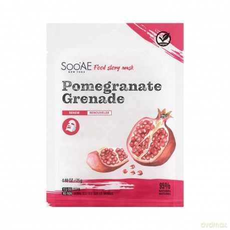 Soo´AE Pomegranate Renewing Cloth Mask (Food Story Mask) 25 g
