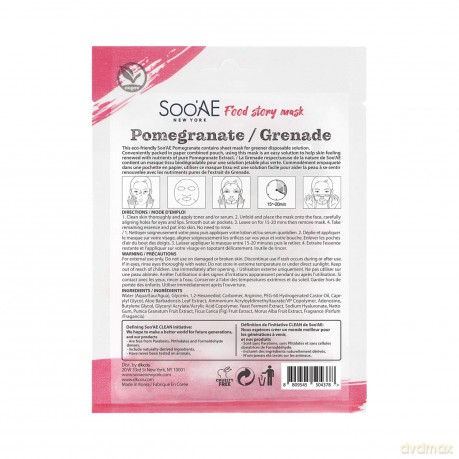 Soo´AE Pomegranate Renewing Cloth Mask (Food Story Mask) 25 g