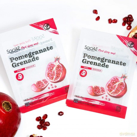 Soo´AE Pomegranate Renewing Cloth Mask (Food Story Mask) 25 g