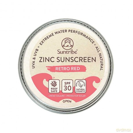 Suntribe Natural sunscreen with zinc SPF 30 Face & Sport 15 g retro red