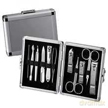 Three Seven Manicure set Silver case - 11 tools