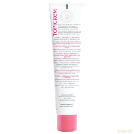 Topicrem Hydrating nourishing cream for sensitive and dry skin HYDRA+ (Rich Moisturizing Radiance Cream) 40 ml