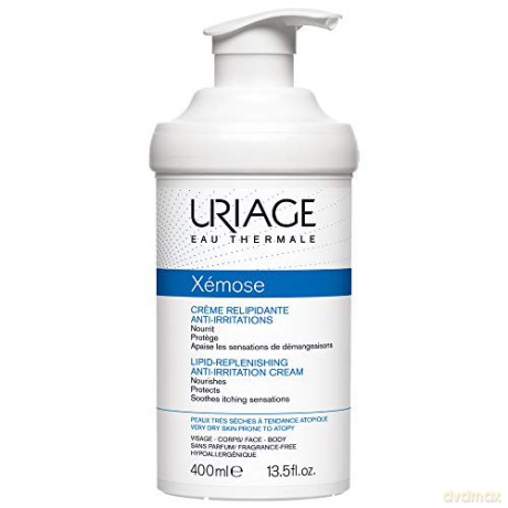 Uriage Relief Soothing Cream for Very Dry Sensitive and Atopic Skin Xemose (Lipid-Replenishing Anti-Irritation Cream) - Volume: 400 ml