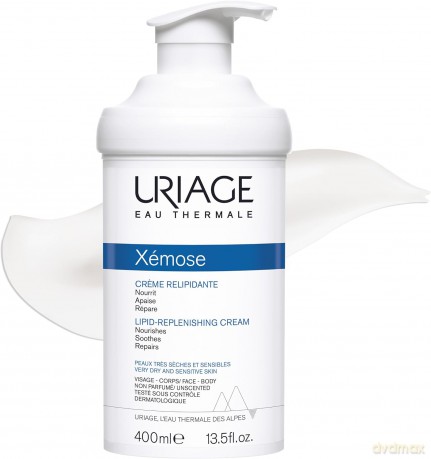 Uriage Relief Soothing Cream for Very Dry Sensitive and Atopic Skin Xemose (Lipid-Replenishing Anti-Irritation Cream) - Volume: 400 ml