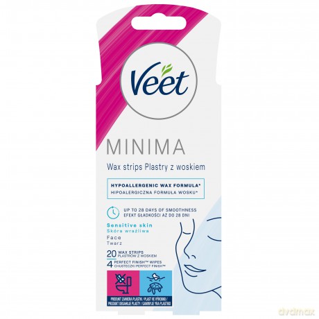 Veet Hypoallergenic wax strips for the face Mini ma 20 pcs