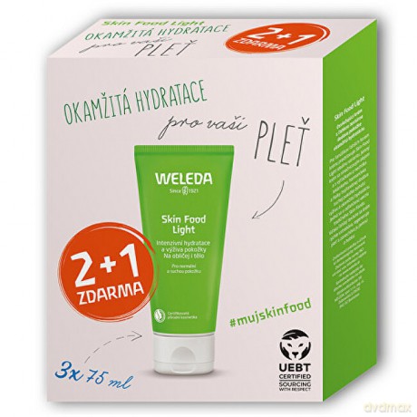 Weleda Gift Set of Moisturizing and Nourishing Cream Skin Food Light 3 x 75 ml