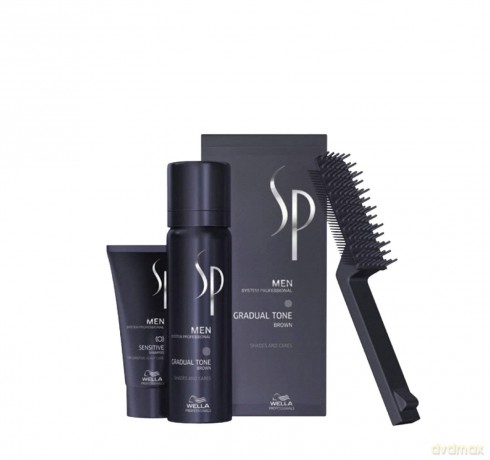 Wella Professionals Toning Foam hair for men 60 ml + Shampoo hair 30 ml SP Men (Gradual Tone) - Shade: brown