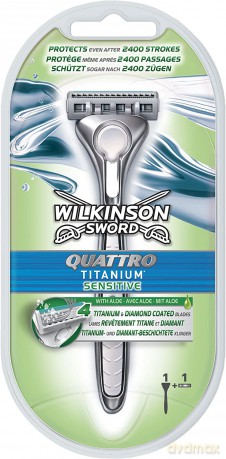Wilkinson Sword Shaver for men Quattro Titanium Sensitive