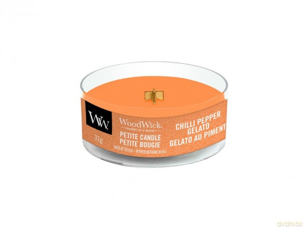 WoodWick Aromatic small candle with wooden wick Chilli Pepper Gelato 31 g