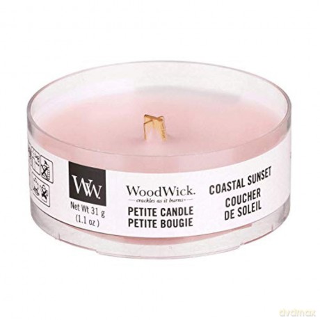 WoodWick Aromatic small candle with wooden wick Coastal Sunset 31 g