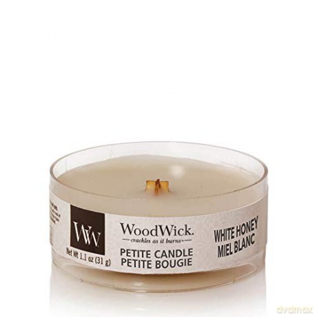 WoodWick Aromatic small candle with wooden wick White Honey 31 g