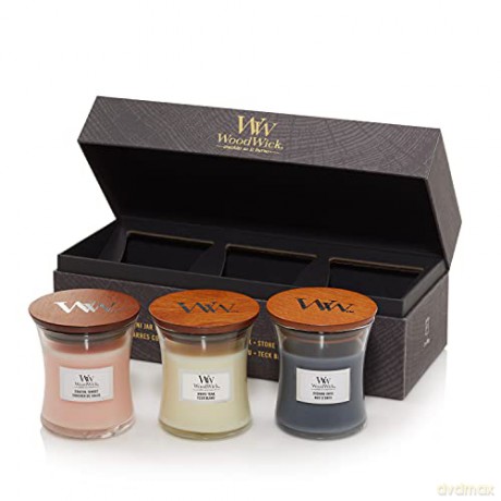 WoodWick Gift set of small floral scented candles 3 x 85 g