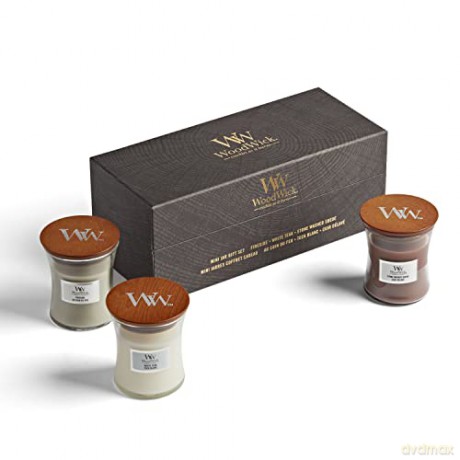 WoodWick Gift set of small woody scented candles 3 x 85 g