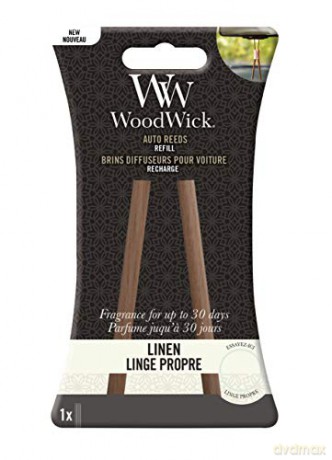 WoodWick Replacement incense sticks for cars Linen (Auto Reeds Refill)
