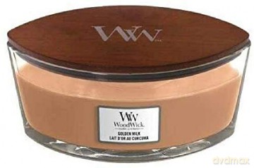 WoodWick Scented candle boat Gold en Milk 453 g